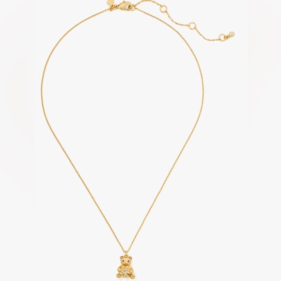 Kate spade NWT Gold Teddy Bear Pendant Necklace 16’ - Picture 3 of 6